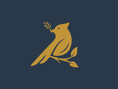 Gold Bird bird birds gold logo negative space vintage