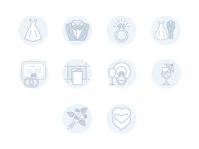 Wedding Icons bride engagement groom marriage wedding