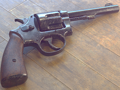 Revolver Shot arnold cinema 4d realistic render substance painter