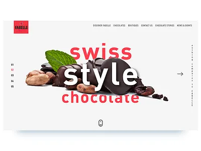Landing Page Exploration for Chocolate Company app banner card chocolate interface landingpage material minimal ui ux web white