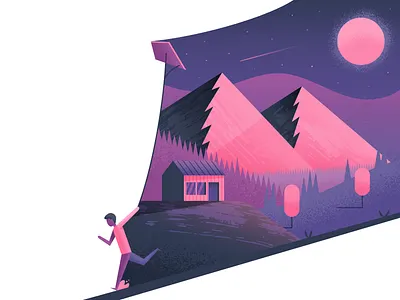 Flyin the Kite illustration illustrator kite landscape nature vector