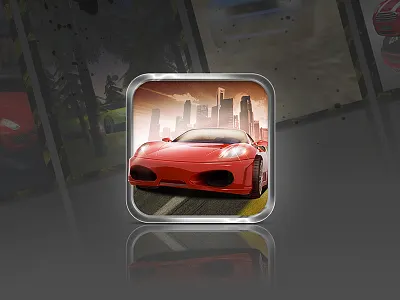 Car Racing Icon 3d car racing game ferrari gt metal racing rally sharp skeuomorph sleek