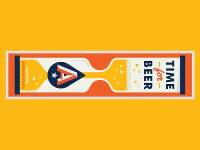 Time for Beer bar beer brewery bubble hourglass illustration mat time