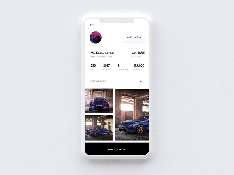 Edit Interaction app invisionstudio edit interaction interface iphonex profile transition