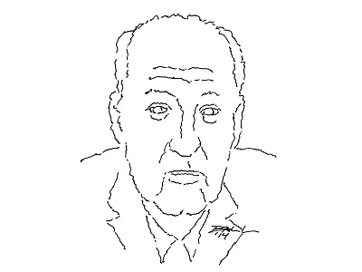 Vladimir Nabokov illustration pen and ink