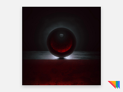 EVEN DEEPER 5k black blender cycles grey murderloft red render sphere surreal texture wallpaper