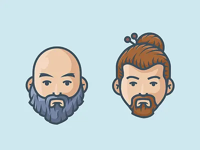 Beard Exploration beard challenge character illustration exploration head icon illustration minimal ui vector