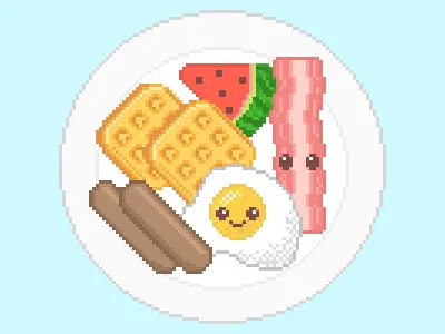 Breakfast! art artwork design food art illustration pixel pixel art