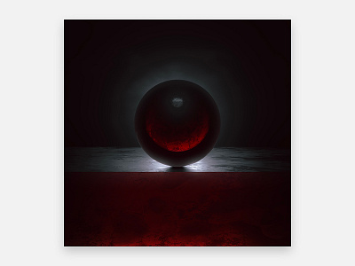 EVEN DEEPER 5k black blender cycles grey murderloft red render sphere surreal texture wallpaper