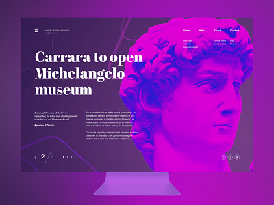 Michelangelo screen banner michelangelo saint david travel ui ux