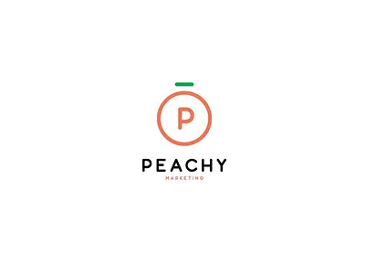 Peachy Marketing abstract circle logo marketing modern monoline orange p peach simple