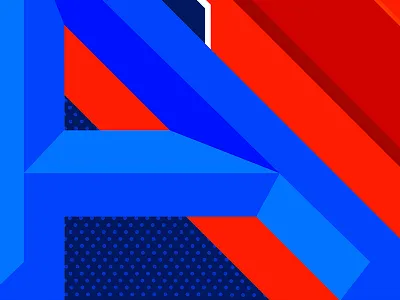 LETTER A art blue colour design graphics nike orange type typography vector