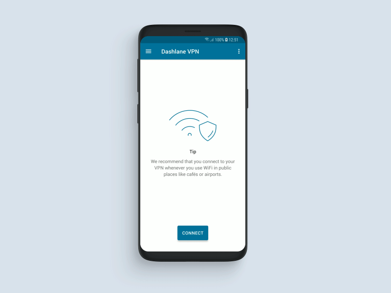 Introducing Dashlane VPN android animation app dashlane interaction mobile motion password manager samsung s9 security ui vpn