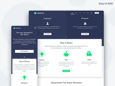 Landing Page Design - #003 art blue challenge daily design flat identity inspiration interface landing page ui ui design