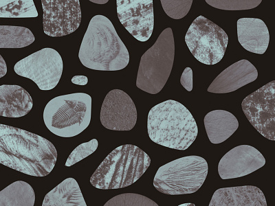 Endpaper pattern — detail from "My Life Story by A. Rock" abstract blue dark pattern rock shape texture