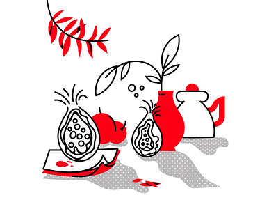 Summer fruits food fruit illustration plant still life vector