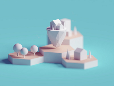 Random render artists block b3d blender illustration isometric low poly random render