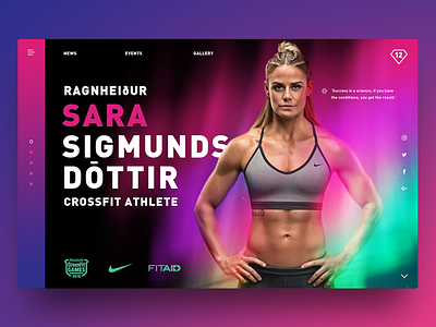 Athlete Profile Sara Sigmundsdóttir athlete crossfit crossfitgames header sara sigmundsdottir ui uidesigner ux webdesign