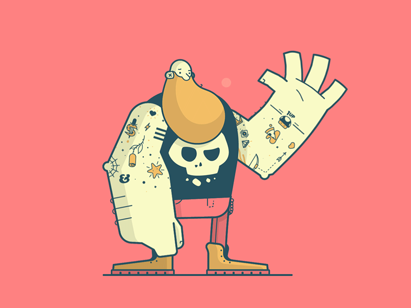 Oh Hai. animation beard dude illustration line art mario nintendo skull tattoos