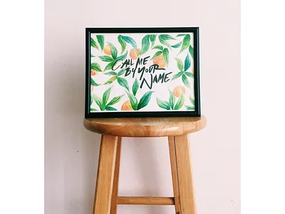 CMBYN art call me by your name hand drawn hand painted leafs lettering movie paint painting practice watercolor