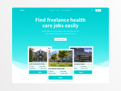 Elanza healthcare marketing platform ui ux