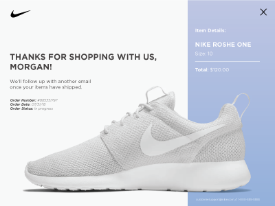 Daily UI 017 checkout daily ui daily ui 017 daily ui challenge design email receipt graphic design nike purchase receipt shoes ui