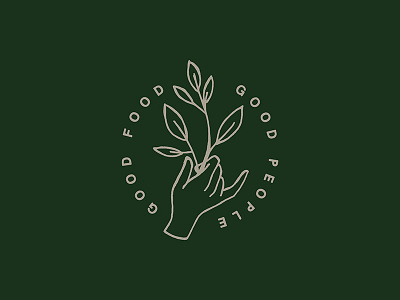 Good Neighbor Catering Co. badge hand logo logo design olive branch