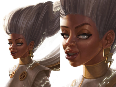 Storm a brewin black panther cartoon comics digital illustration james haskins marvel painting storm super hero x men xmen