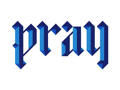 Pray art blue calligraphy design gold lettering logo love signature type typography vintage