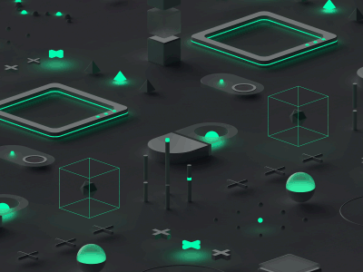 Isometric loop 3d after effects animation background dark gif isometric loop motion graphics neon shutterstock tech