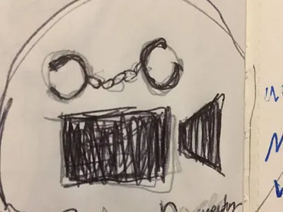 Crime Movies Sketch arrest concept crime criminal detective documentary handcuffs logo design movies police productions sketch