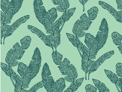 Banana Leaf Pattern banana design illustration leaf pattern plant repeat sketch