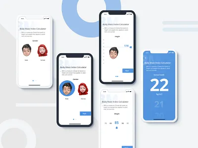 BMI Calculator bmi calculator concept ios iphone x minimal ui ux