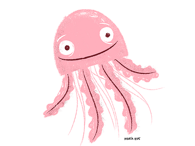 Jellow character illustration jellyfish kidlit pink