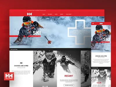 Helly Hansen - UI Prototype design grid landing layout parallax product prototype scroll ski sports ui