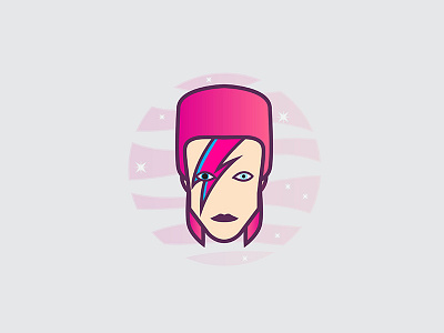 David badge bowie design illustrator logo rock