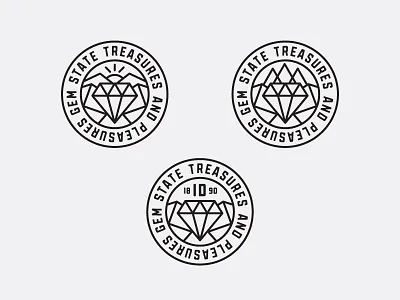 Gem State Badges badge gem state idaho line work mono weight pacific northwest pnw