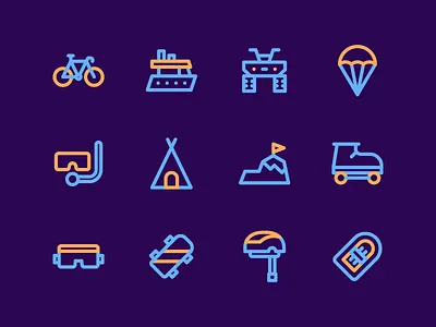 Adventure And Sport Icons adventure app button icon iconography iconset line ui user interface ux