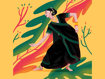 Bollywood apple pencil artist bollywood dancing queen illustration ipadpro kremi petkova procreate wildflower art