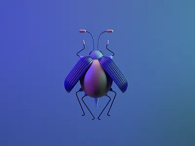 Beetle 3d beetle color design insect model purple