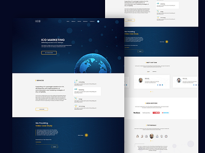 Corporate Website Landing Page adobe bitcoin blockchain business creative cryptocurrency design ico landingpage photoshop ui design uiux