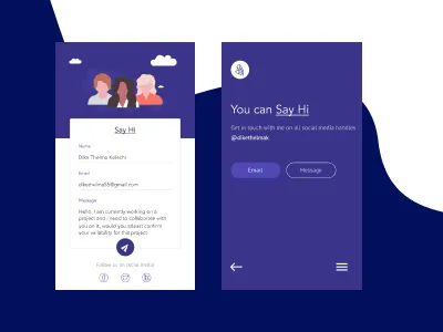 Daily Ui #028- Contact us contact dailyui day28 contactus message message me say hi send mail send message