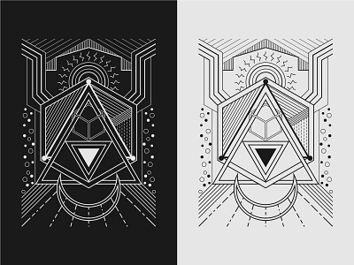 Geometric Art 2 abstract ancient black white geometric art icon illustration line art magic mystic sacred geometry spirituality symbol