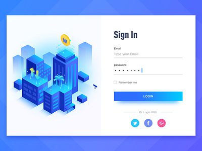 Integral Web Login coin design finance gold illustration in sign up