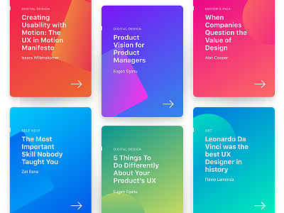 Blog Cards app app design daily ui ios ui user interface ux