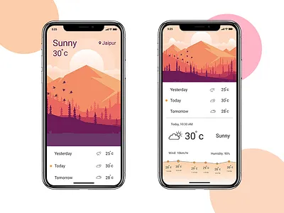 Weather App UI Concept-2 concept design dribbble dribbbler graphic mockup perspective sunny ui ux weather