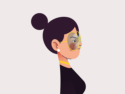 Lady design editorial fancy flat glasses icon illustration