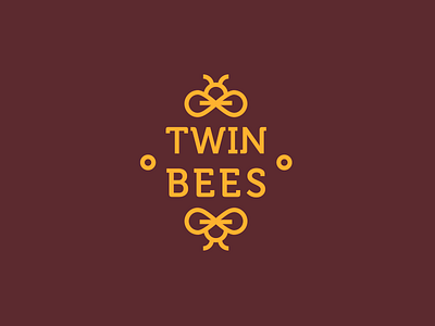 Twin bees bee eco logo logotype