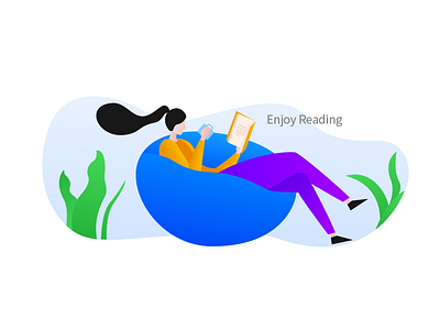 Enjoy Reading girl illustrator reading