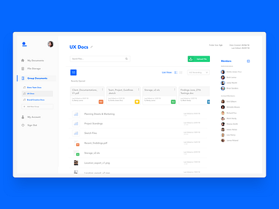 Drop. Document Manager Web blue concept docs document files kyran leech storage ui web